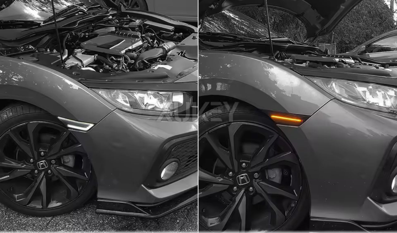 Seta Lateral LED Sequencial com DRL Branco para Honda Civic G10 2016-2021