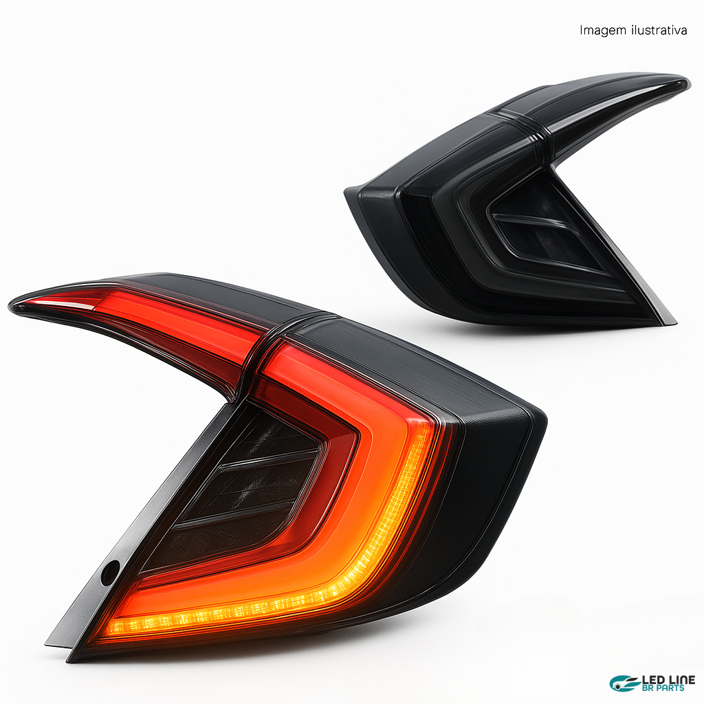 Lanterna Traseira Altezza Fumê Led All Black para Honda Civic G10 (2016-2021)