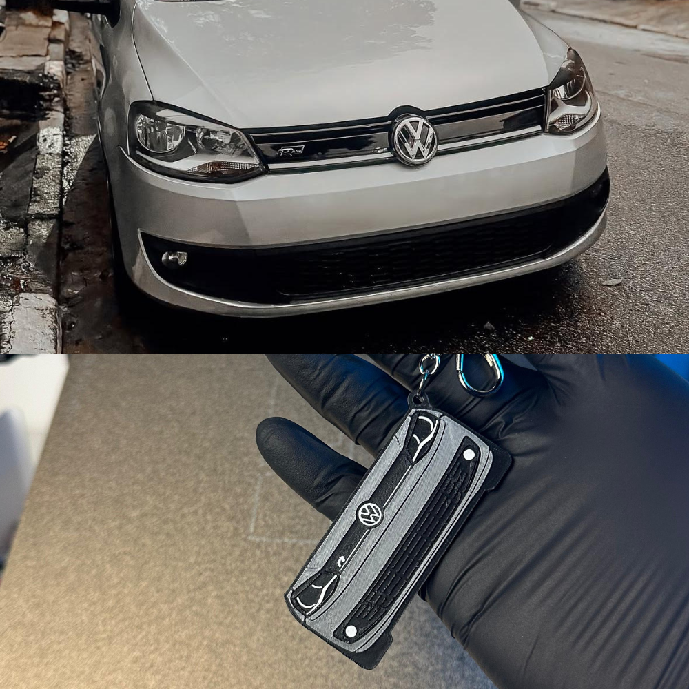 Chaveiro Personalizado com Frente + Traseira do Seu Carro com NFC | Led Line BR Parts