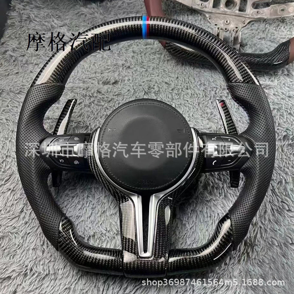 Volante de Fibra de Carbono Forjado para BMW Série F – Customizável