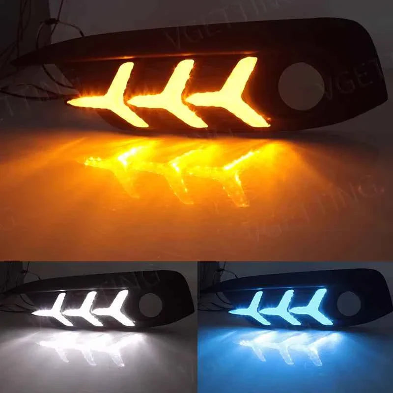 Luz Diurna Honda Civic 2016 2017 2018 2019 - DRL Tricolor com Seta Integrada | Led Line BR Parts