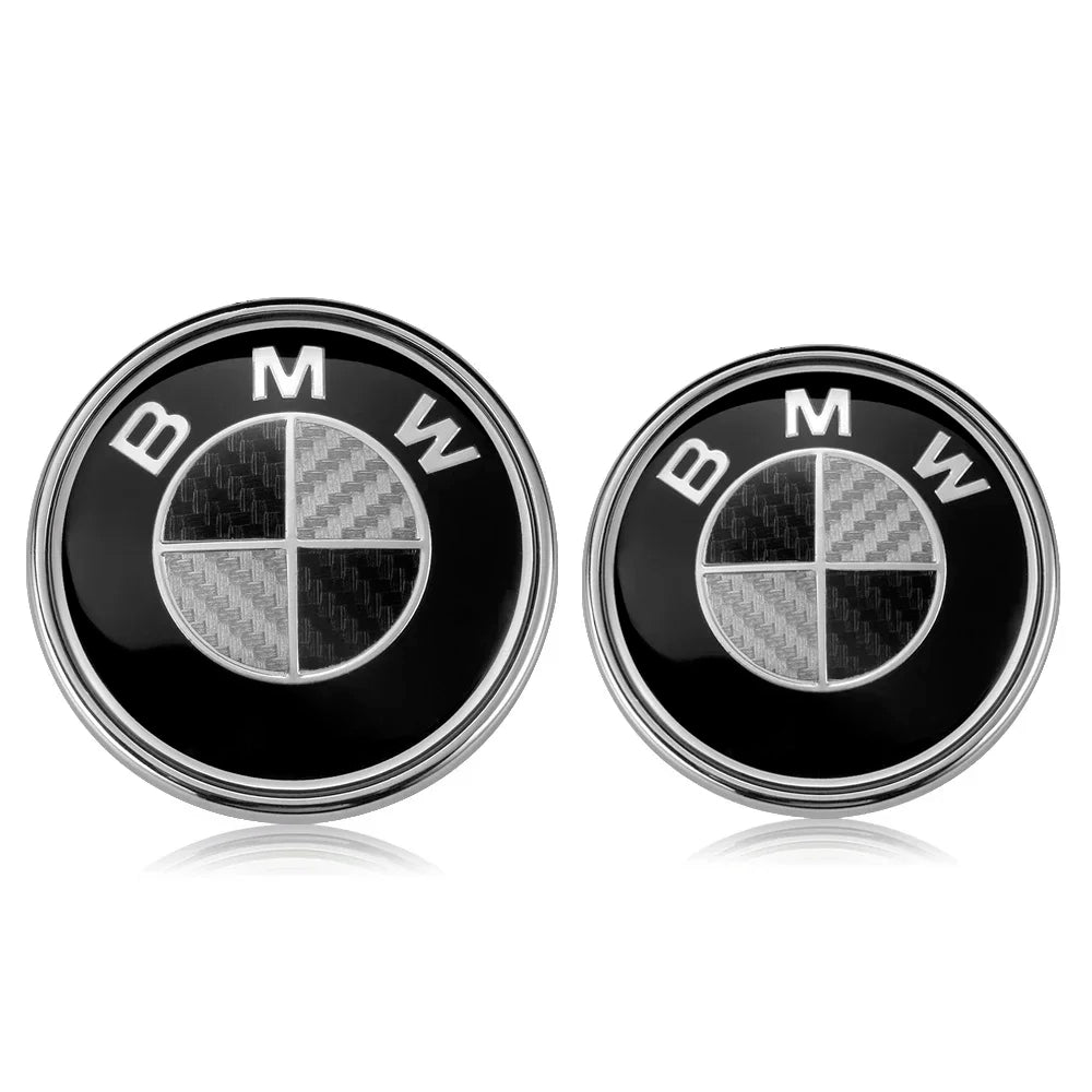 Emblemas BMW Premium 7 Peças - E90 E60 X1 X3 X5 X6 F30 G30 - Visual Exclusivo Fibra Carbono