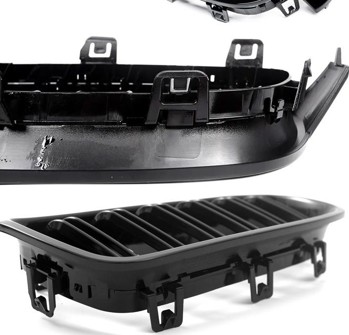 Grade Frontal BMW Série 3 F30/F31/F35 (2012-2018) - Barras Paralelas em Preto Brilhante para Substituição e Upgrade