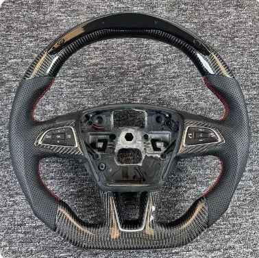 Volante Personalizado de Fibra de Carbono com LED para Ford Focus RS, ST e Kuga (2014-2017)