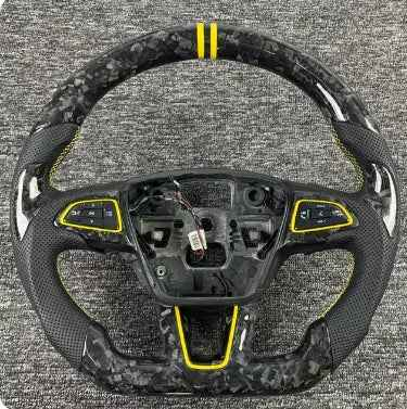 Volante Personalizado de Fibra de Carbono com LED para Ford Focus RS, ST e Kuga (2014-2017)