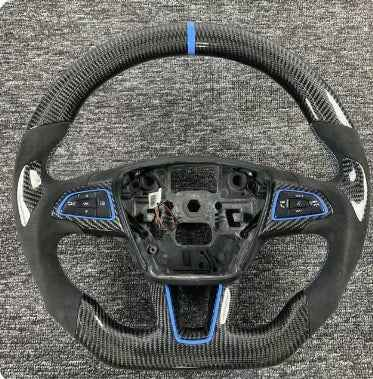 Volante Personalizado de Fibra de Carbono com LED para Ford Focus RS, ST e Kuga (2014-2017)