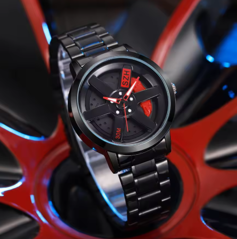 Relógio Masculino Rodas que Giram – Estilo e Exclusividade