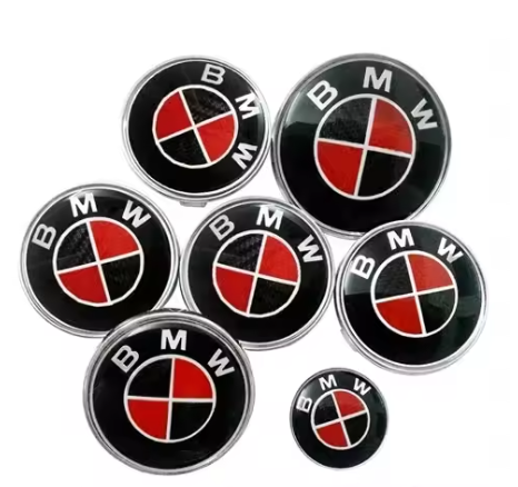 Emblemas BMW Premium 7 Peças - E90 E60 X1 X3 X5 X6 F30 G30 - Visual Exclusivo Fibra Carbono
