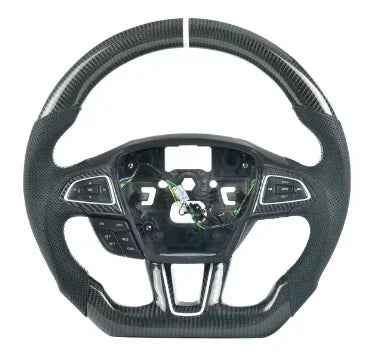 Volante Personalizado de Fibra de Carbono com LED para Ford Focus RS, ST e Kuga (2014-2017)