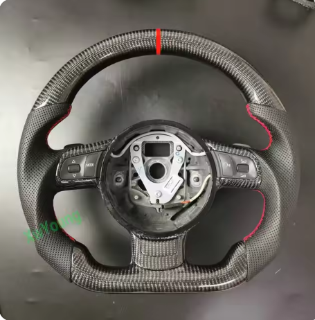 Volante Personalizado em Couro e Fibra de Carbono para Audi TT, R8, A3 8P (2008-2012)