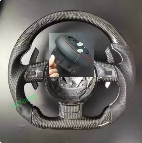 Volante Personalizado em Couro e Fibra de Carbono para Audi TT, R8, A3 8P (2008-2012)