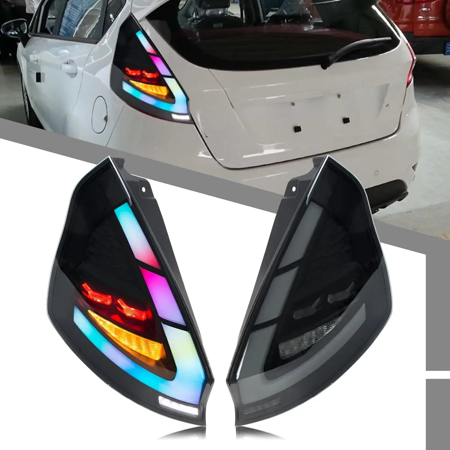 Lanterna RGB New Fiesta - LED Sequencial com App | Led Line BR Parts