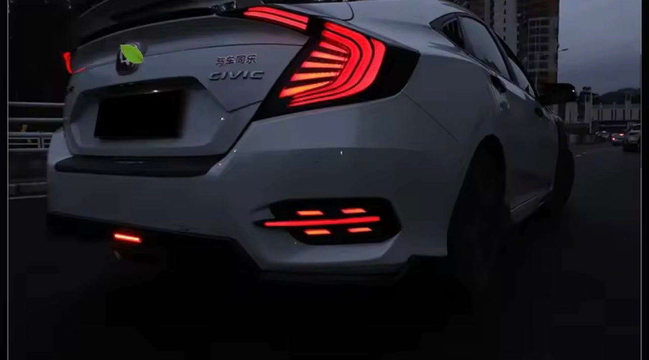 Sinaleira Traseira LED com Refletor Dinâmico para Honda Civic G10 (2016 a 2021)