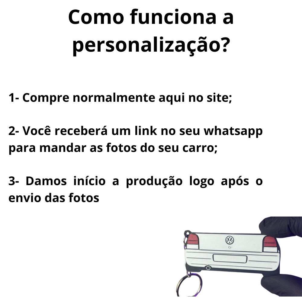 Chaveiro Personalizado com Frente + Traseira do Seu Carro com NFC | Led Line BR Parts