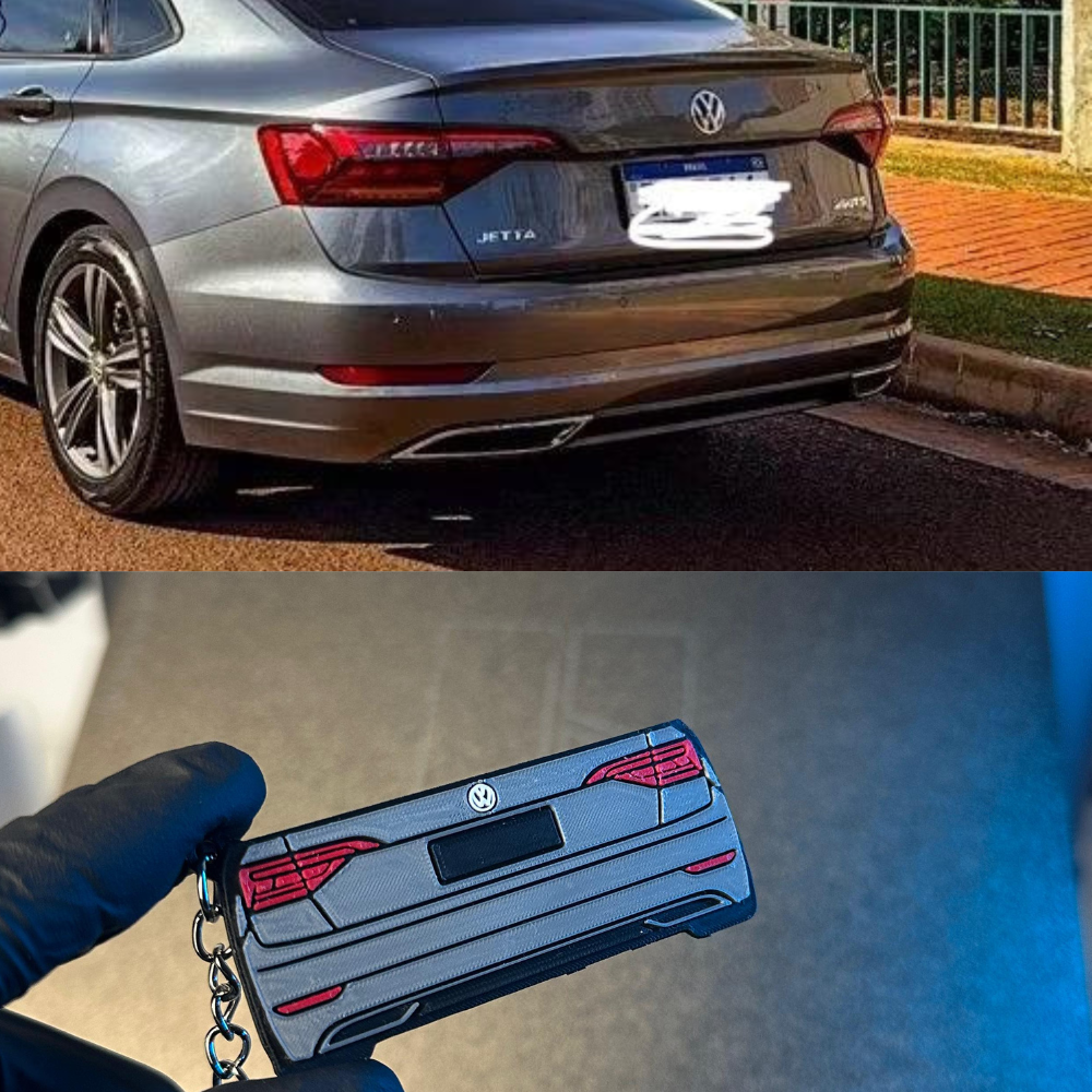 Chaveiro Personalizado com Frente + Traseira do Seu Carro com NFC | Led Line BR Parts