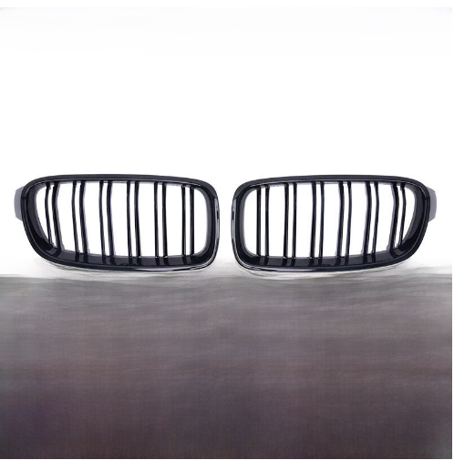 Grade Frontal BMW Série 3 F30/F31/F35 (2012-2018) - Barras Paralelas em Preto Brilhante para Substituição e Upgrade