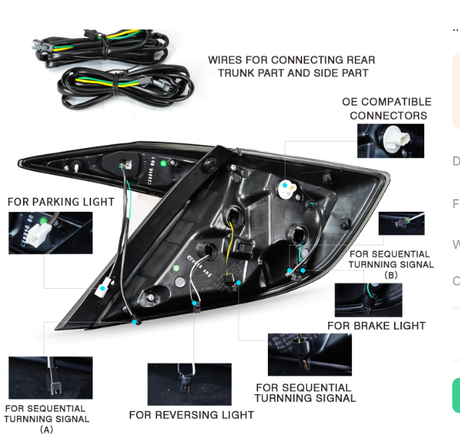 Lanterna Traseira Altezza Fumê Led All Black para Honda Civic G10 (2016-2021)