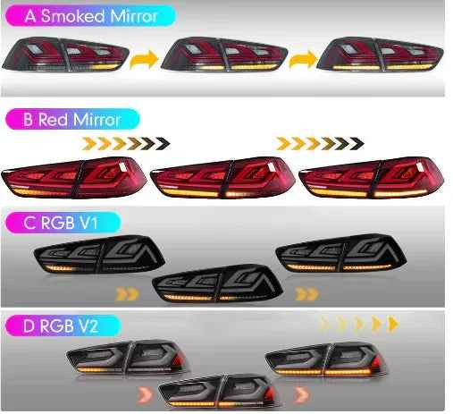 PAR lanterna Dinâmica LED para Mitsubishi Lancer EVO-X (2008-2018) – VALOR REFERENTE AO PAR