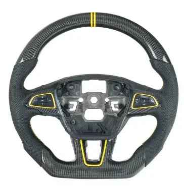 Volante Personalizado de Fibra de Carbono com LED para Ford Focus RS, ST e Kuga (2014-2017)
