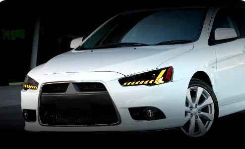 Par de Faróis LED para Mitsubishi Lancer EVO-X (2008-2018) – Peças de Tuning e Estilo Automotivo