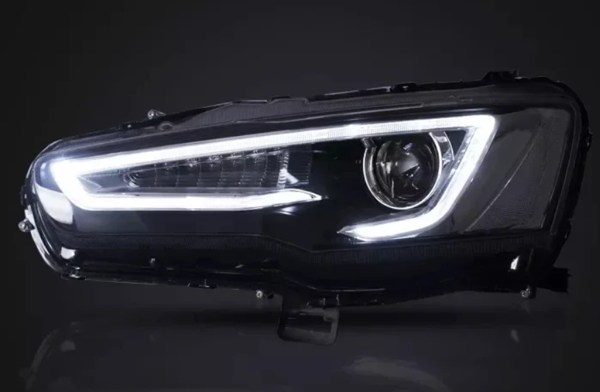 Faróis LED para Mitsubishi Lancer e EVO X 2008-2020 - DRL com Sinal de Giro Sequencial