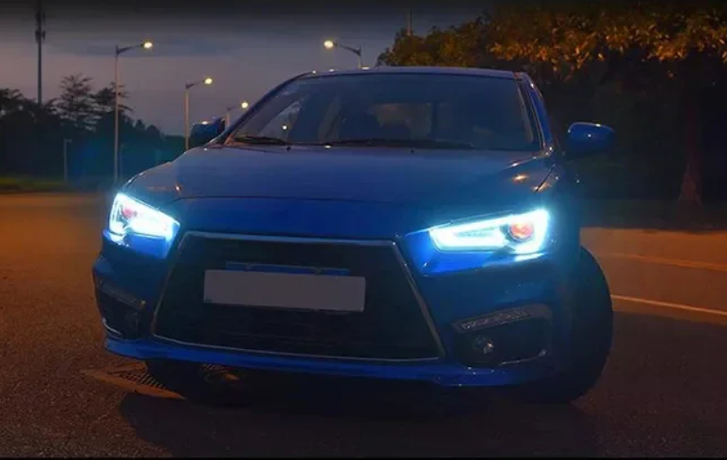 Faróis LED para Mitsubishi Lancer e EVO X 2008-2020 - DRL com Sinal de Giro Sequencial