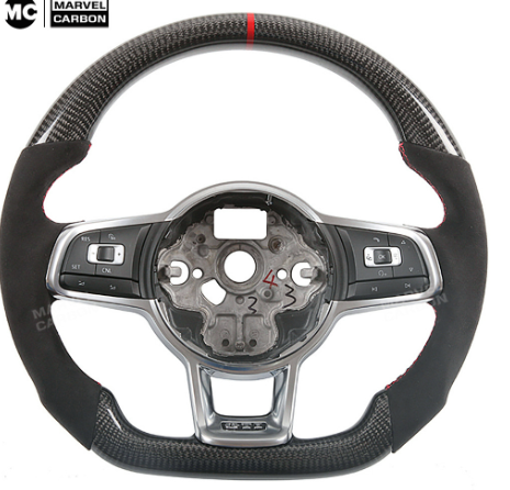 Volante Personalizado em Fibra de Carbono para Volkswagen Golf MK7 GTI