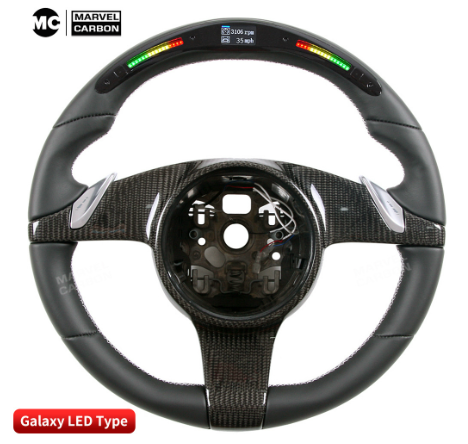 Volante de Fibra de Carbono com LED Controlável via APP para Porsche Cayenne