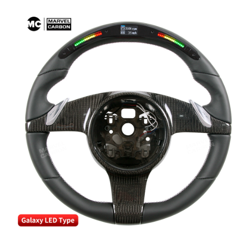 Volante de Fibra de Carbono com LED Controlável via APP para Porsche Cayenne