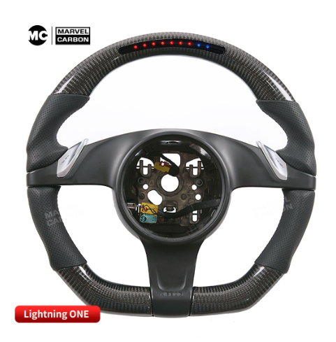 Volante de Fibra de Carbono com LED Controlável via APP para Porsche Cayenne