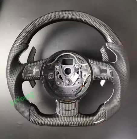 Volante Personalizado em Couro e Fibra de Carbono para Audi TT, R8, A3 8P (2008-2012)