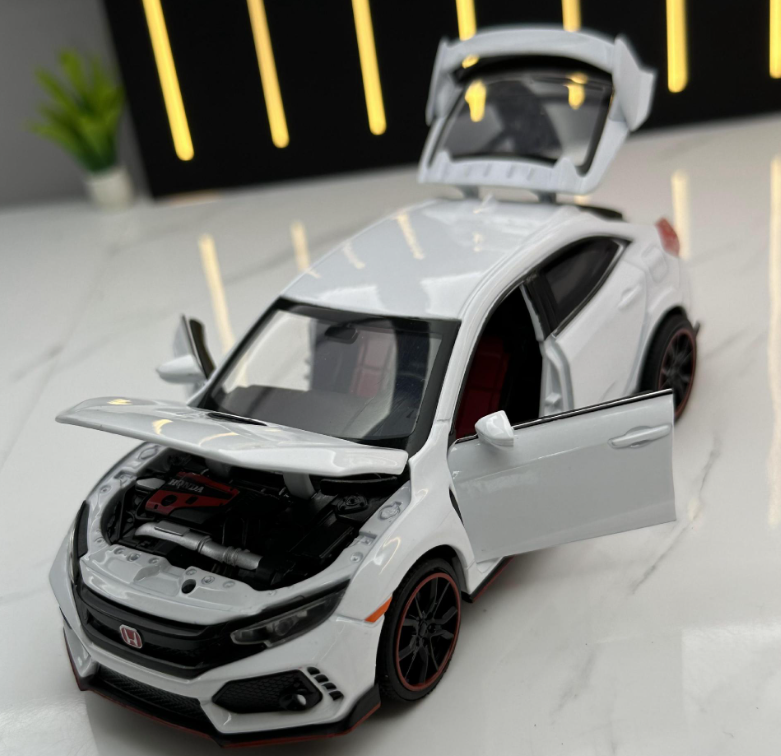 Miniatura Honda Civic Type R 1:32 - Modelo Die-Cast com Som e Luz