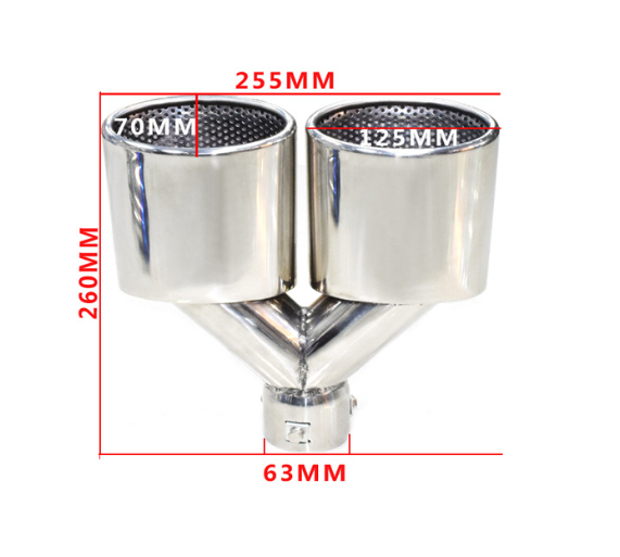 Ponteira de Escapamento Dupla de Aço Inoxidável para Veículos Universais