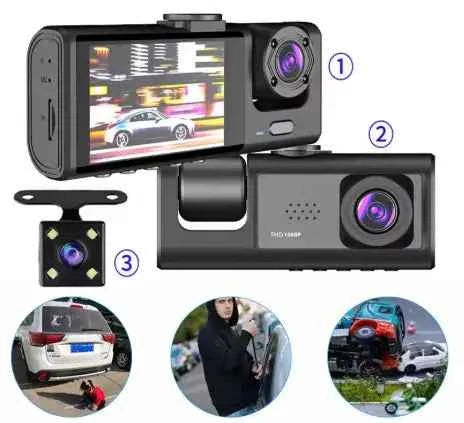 Câmera Veicular 3 Lentes HD 1080p - Segurança Uber 99 | Led Line BR Parts