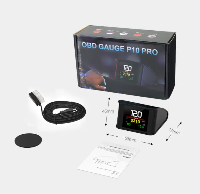 Display HUD OBD2 P10 PRO - Computador de Bordo Digital | Led Line BR Parts